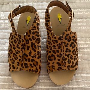 Leopard Volatile Wedge Shoes